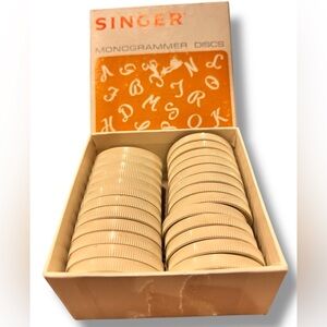 Vtg 25 Singer Monogrammer Cams Discs # 171288 Only Missing S Original Box A-4